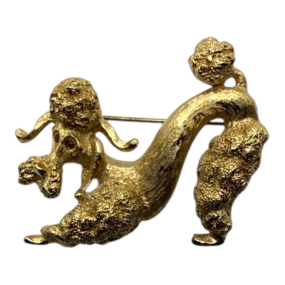 Elegant Gold Poodle Brooch